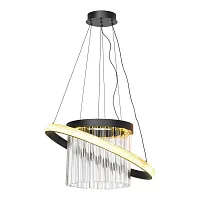 Люстра подвесная Screven LSP-7320 Lussole прозрачная на 1 лампу, основание чёрное в стиле современный хай-тек Люстра подвесная Screven LSP-7320 Lussole прозрачная на 1 лампу, основание чёрное в стиле современный хай-тек